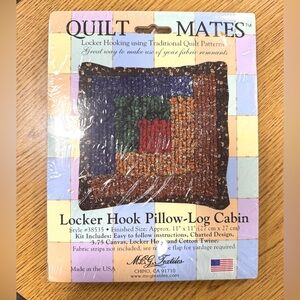 Quilt Mates Locker Hook Pillow Kit, Log Cabin Pattern